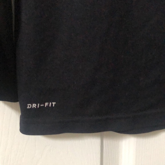 Nike Dri-Fit long sleeve youth tee shirt. Black with white swoosh logo. Good. - Picture 3 of 5